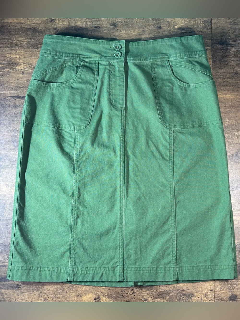 Christopher & Banks Olive Green Utility Midi Skirt 12 gorpcore military-vibe